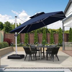 PURPLE LEAF 10ft Best Square Cantilever Pool Umbrella Outdoor Patio Sun Porch Umbrella