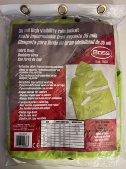 BOSS 35 MIL HIGH VISIBILITY RAIN JACKET 3XL