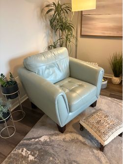 Leather Accent Living Room Chair