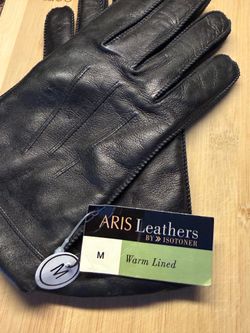 Aris Isontoner Leather Gloves Black / Sz. M