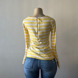 New Cute Striped Yellow & White Top