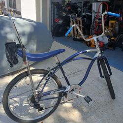 Schwinn Jaguar Adult Bike,Navy Blue With Banana Seat.
