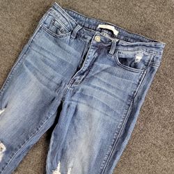 Nature Womens Denim Jeans Size 11/29 Light Wash Distressed