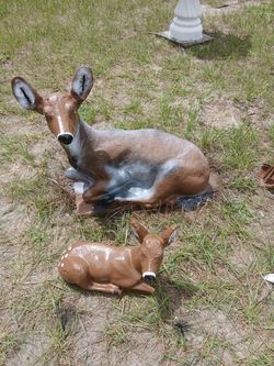Deer Set Mom And Fawn Concrete 