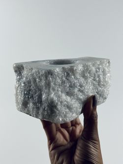 Natural White Quartz Tealight/Votive Candle Holder
