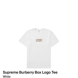 supreme Burberry box logo tee white size L 