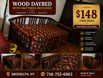 Wooden daybed with mattress