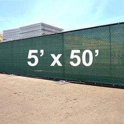 Brand New $40 Outdoor 5x50 FT Privacy Fence, Mesh Shade Cover for Garden Wall Yard Backyard