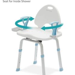 New ELENKER Swivel Shower Chair 450 lbs, Heavy Duty Pivoting Bath Chair and Medical Grade Rotating Shower Seat for Inside Shower. Retails Around $130 