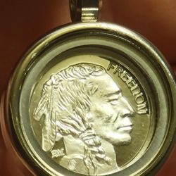 20mm .999 Fine Silver Pendant Freedom 1g Fine Silver Amulet 