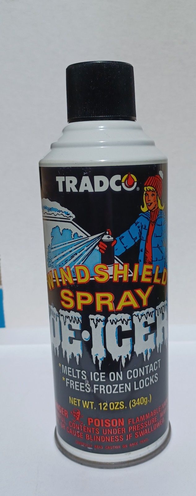 Vintage painted label spary can Tradco Windshield De-icer