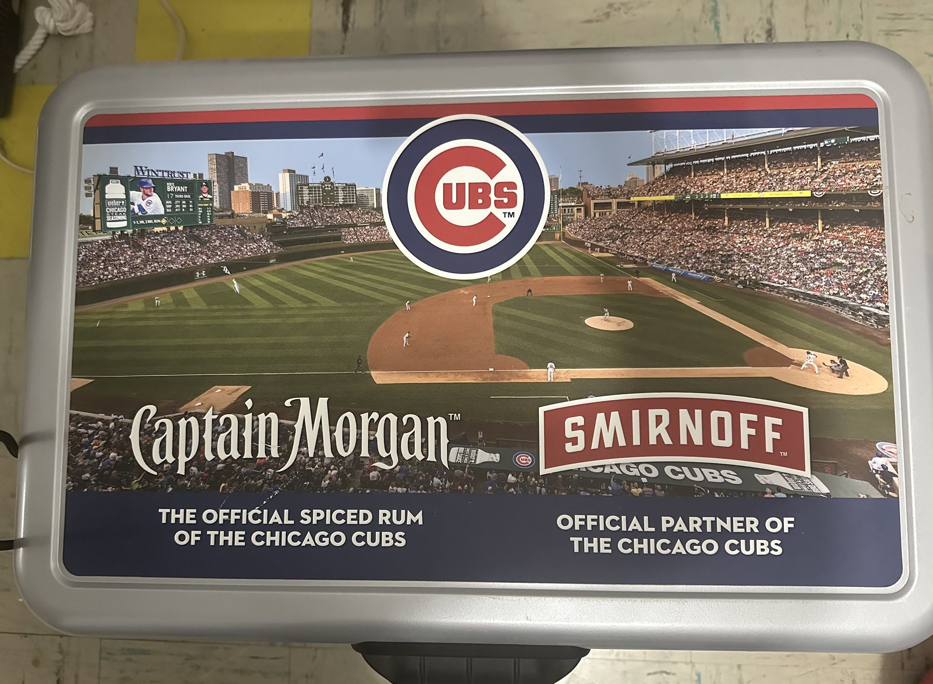 the Chicago Cubs Capital Morgan Official Coleman 54 Quart Cooler, which is based on the classic Coleman Steel-Belted 54qt model: