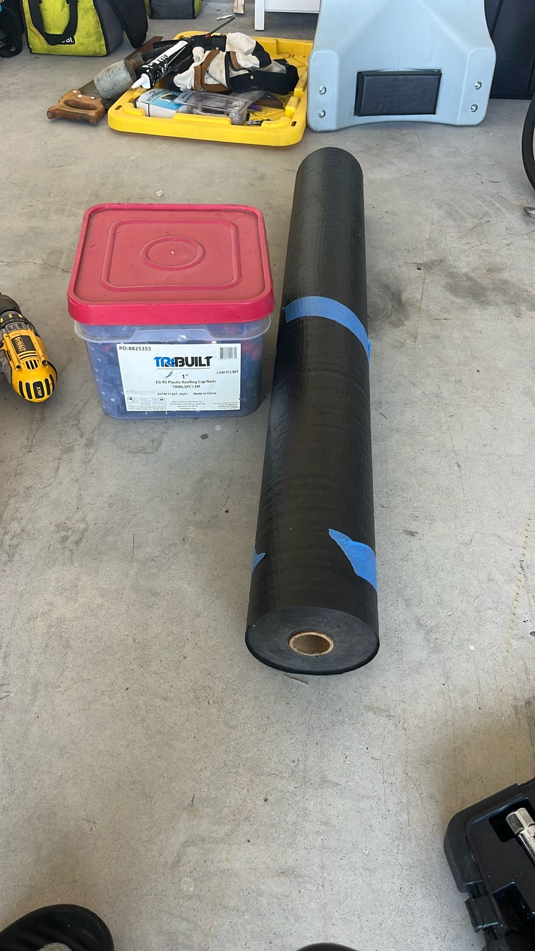 Roofing Underlayment And 1” Roofing Cap Nails