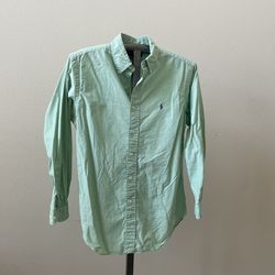 Ralph Lauren Mint Green Button Down Shirt - Boys Size 16.5 Classic Fit