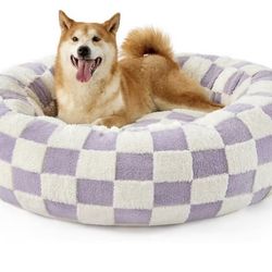 NEW/ LE SURE Donut Large Dog Bed - Round Cat Beds for Indoor Anti-Anxiety Calming Pet Beds, Washable Cute