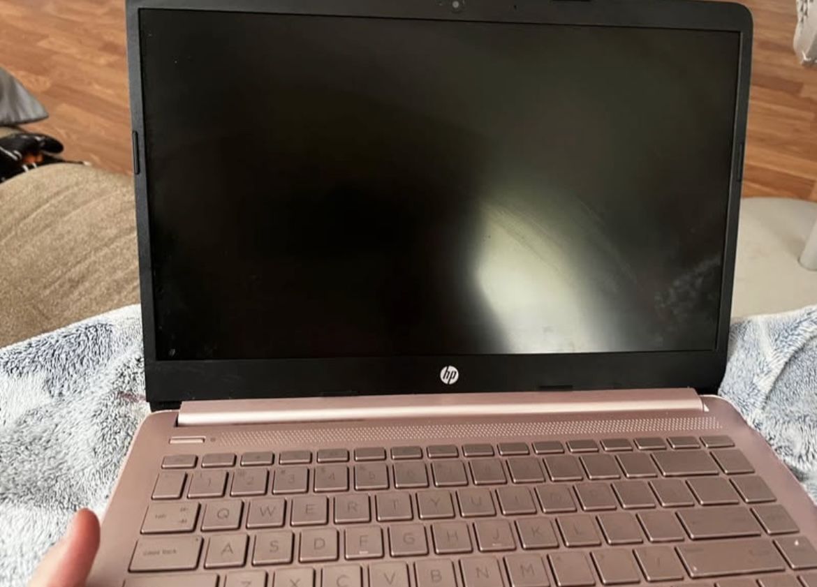Rose gold HP laptop