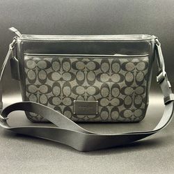AUTHENTIC COACH DISTRICT CROSSBODY IN SIGNATURE CANVAS (CHARCOAL/BLACK)