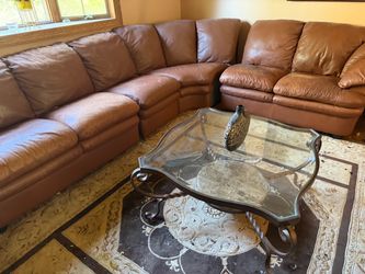 Leather sectional sofa