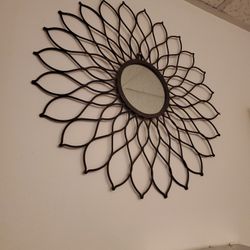 20" Wall mirror decorative ornament flower design 5" mirror