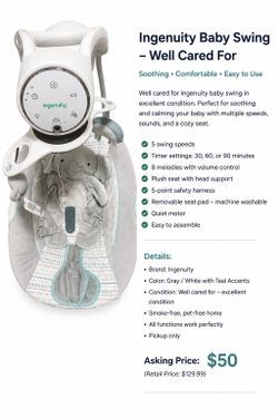 Ingenuity Baby Swing – Good Condition