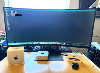 2024 Mini Mac M4 - 24GB, 512SSD w 34” UWQHD Samsung Monitor and USB-C Magic Mouse