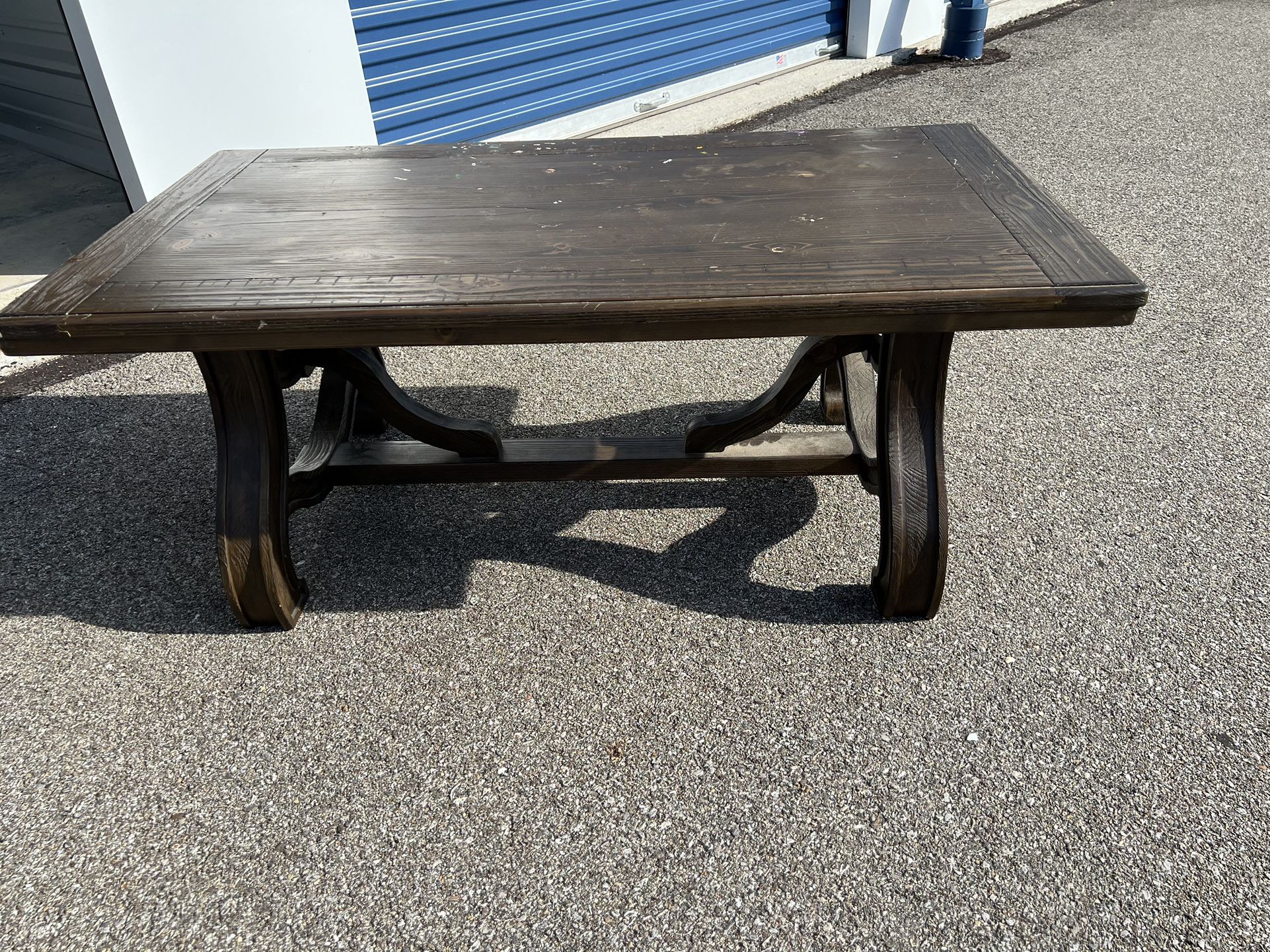 Wooden Coffee Table/Kids Art Table. Needs painted or refinishing  48” long  26” deep  19” tall 