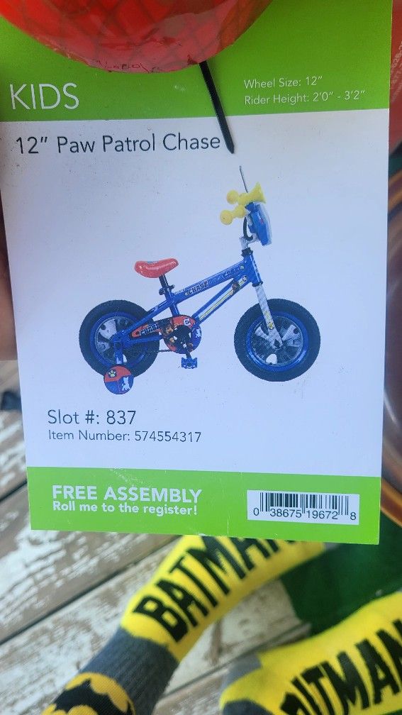 Paw Patrol Chase Kids Bike for Boys, 12-in. Wheels, Ages 2-4, Blue