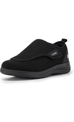 FitVille Women’s EasyTop Wings V2 Extra Wide Walking Shoes - Black