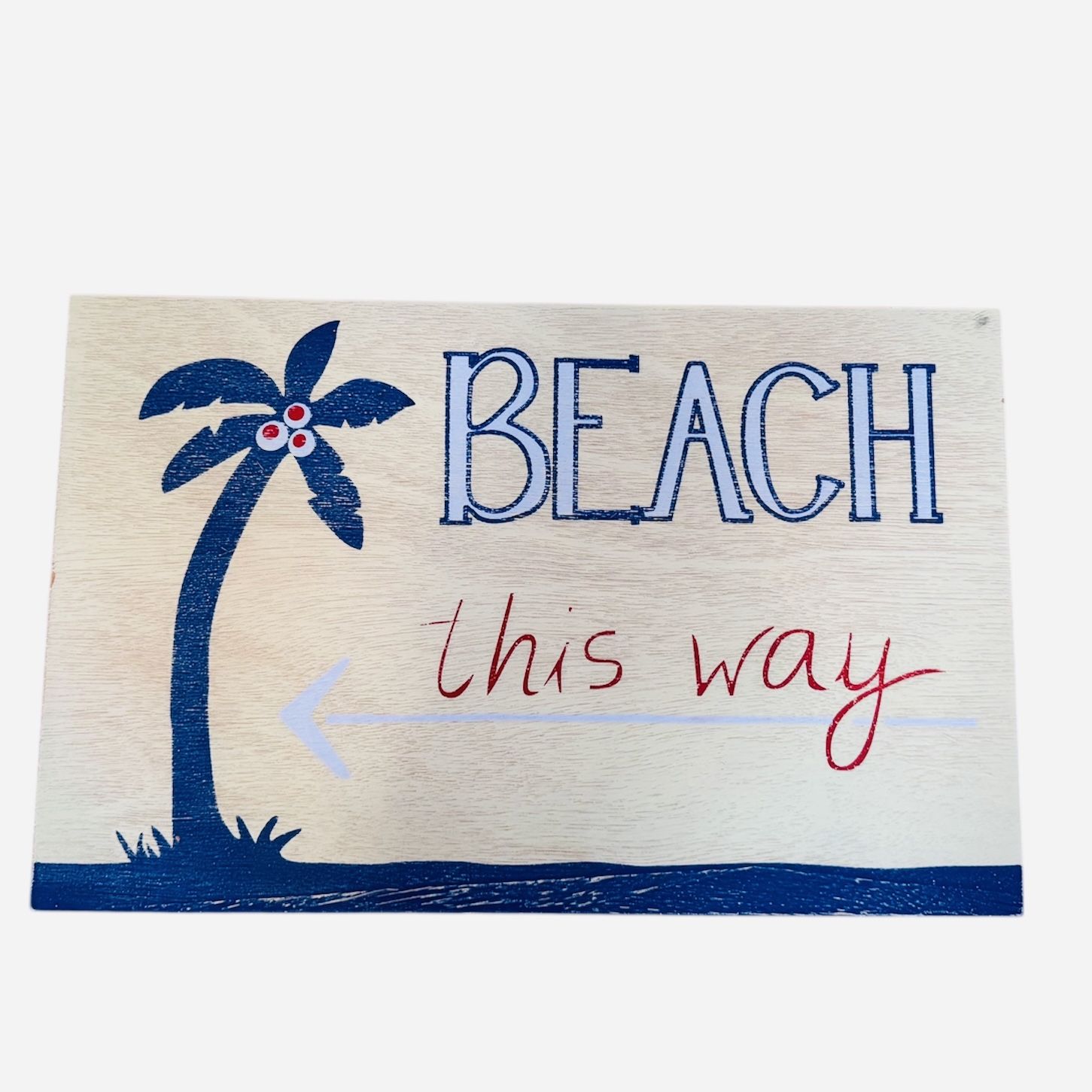 Pottery Barn Kids Beach This Way Wooden Sign Nautical Coastal Decor Kids Room