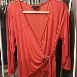 Red Long sleeve Blouse Size L
