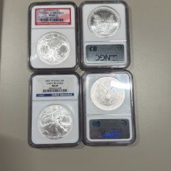 American silver Eagles Bullion 4 Coins 1 Oz ASW NGC Certified MS69