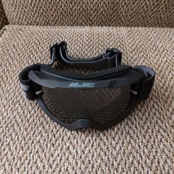 MOTORCYCLE GOGGLES.  BLACK LENS.  ADJUSTABLE STRAP.  NEW.  PICKUP ONLY.