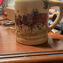 Rare Vintage Budweiser Christmas Beer Stein
