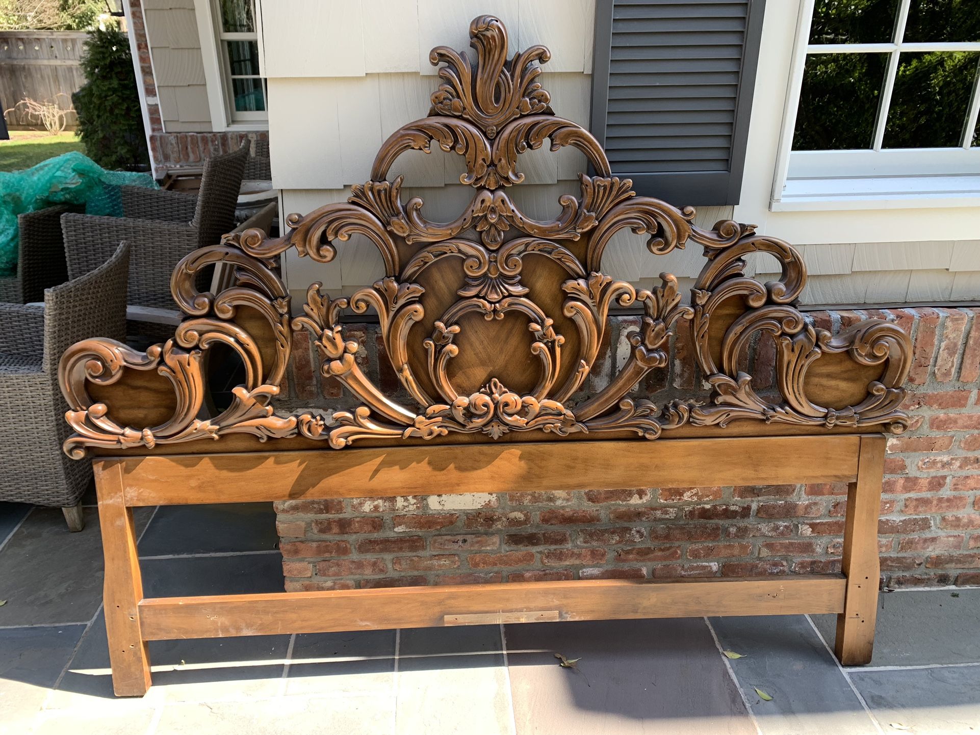 Queen Size Carved Wood Headboard. for Sale in Rockville Centre NY
