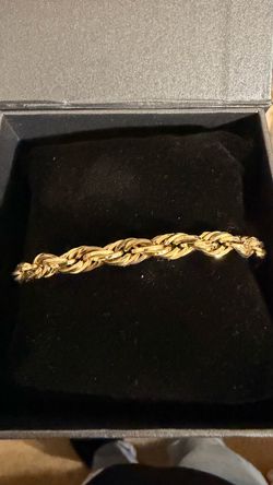 Gold Rope Chain Bracelet 9mm