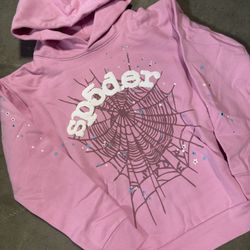 Spider Pink Web Hoodie Size Small