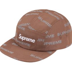Supreme Reflective Jacquard Camp Cap Brown FW24