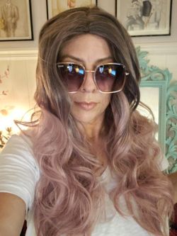 Long Curly Blonde & Pink Cosplay Wig