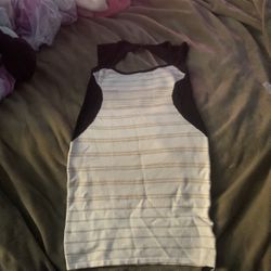Casual dress white black and gold size small
