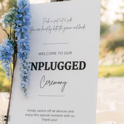 unplugged ceremony sign