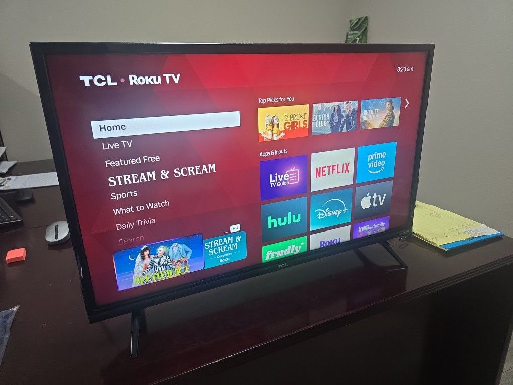 TCL Roku SMART TV FHD
120Hz CMI
3 HDMI
LED
802.11Ac WiFi 32" Like New