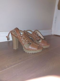 brown sandals size 8 1/2  high heel