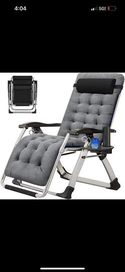 Comfy Folding Chair for Living Room, Foldable Recliner Chair Lounge Chairs with Mattress for Indoor Outdoor, Leisure Chair Adjustable Reclining Chairs