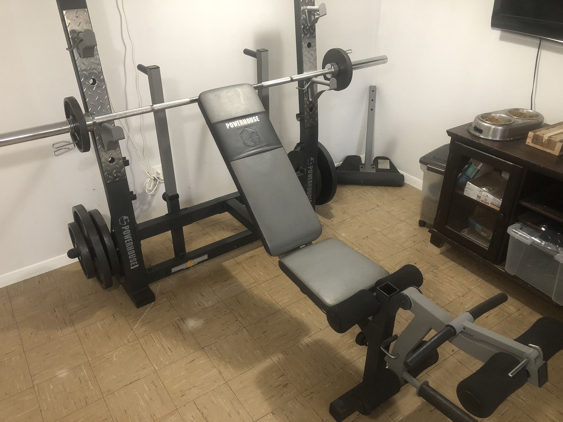 Bench and weights