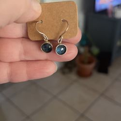 Teal Moss Kyanite Earrings 