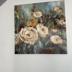 Floral Rustic Painting Beautiful 27x27 Inches 