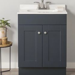 Navy Blue 24 in. Single Sink Bathroom Vanity