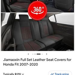 JIAMAOXIN Custom Seat Covers Black Leather