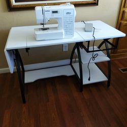 Sewing Desk And Sewing Machine $200 For Both ( Will Sell Separately)