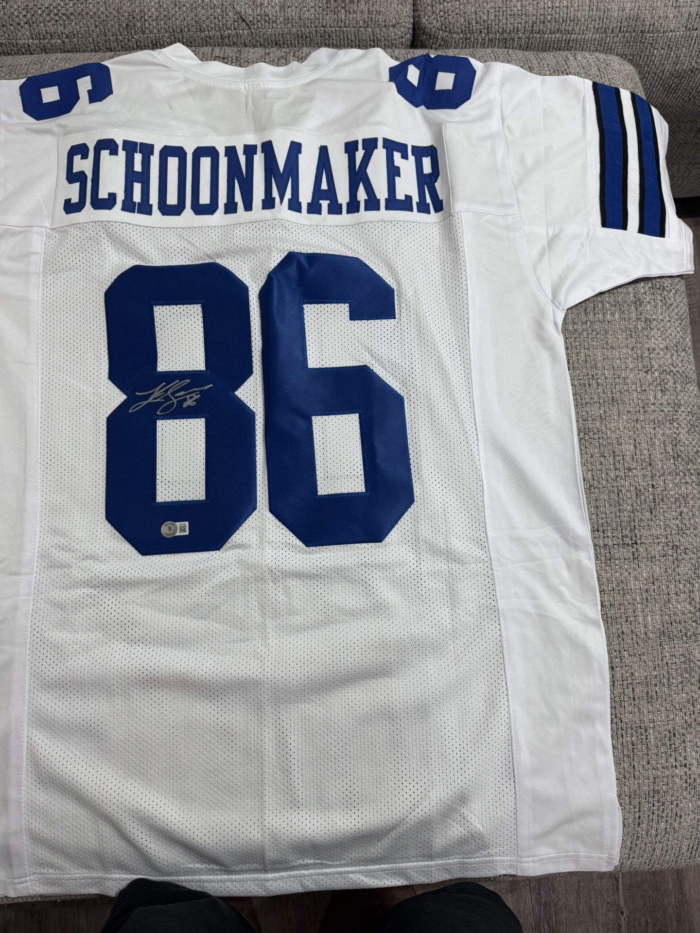 Luke Schoonmaker Signed Autograph Custom Jersey - Beckett Coa - Dallas Cowboys